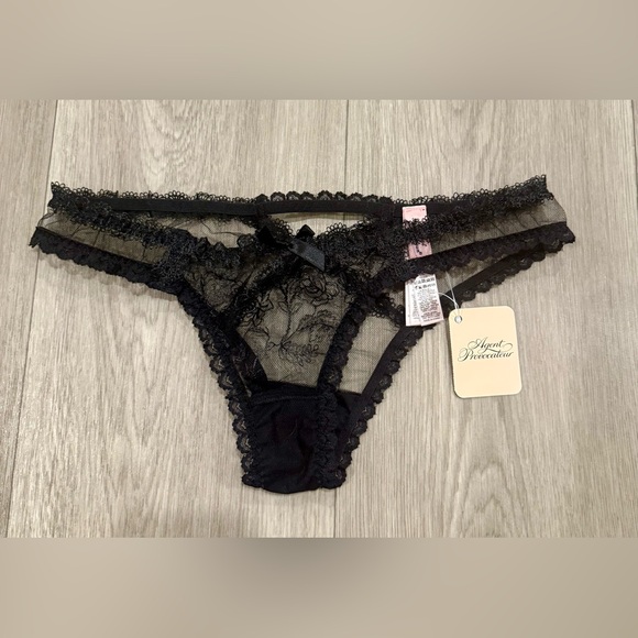 Agent Provocateur Rosa Black Ouvert Brief. Size 2. NWT. - Picture 4 of 5